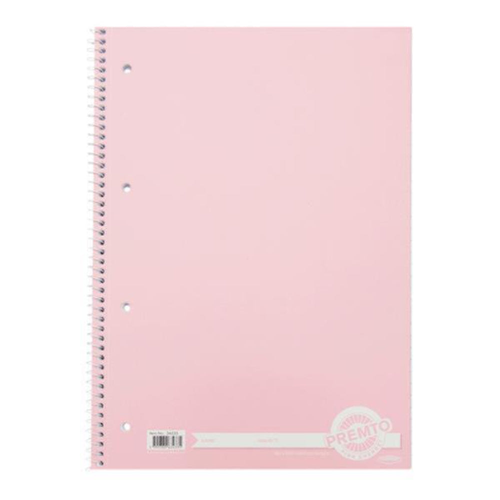 Premto Pastel A4 Spiral Notebook - 160 Pages - Pink Sherbet | Stationery Shop UK