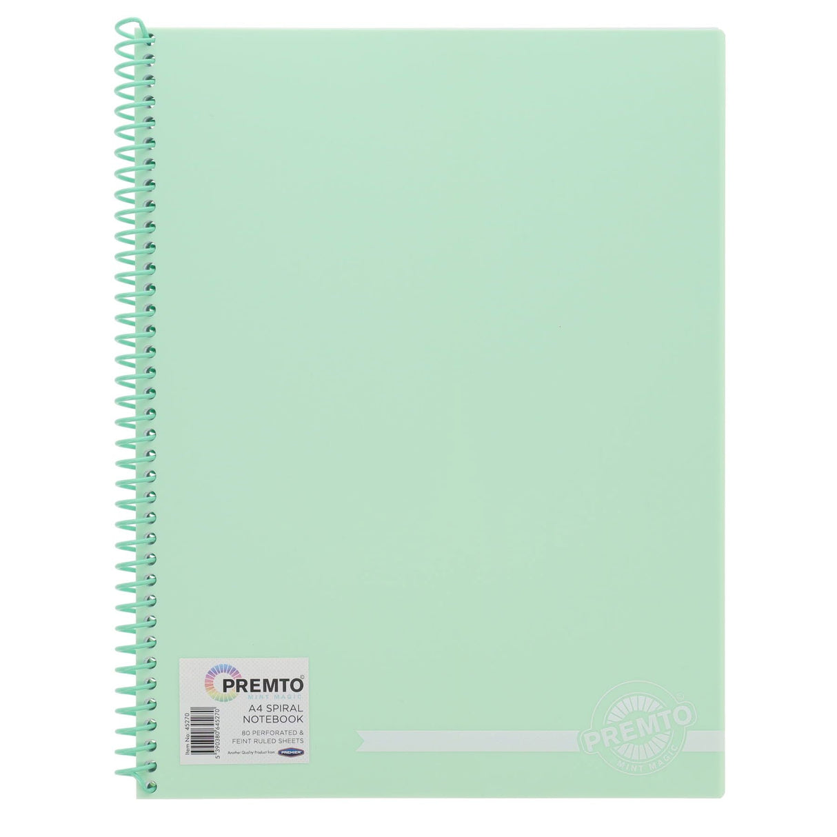 Premto Pastel A4 Spiral Notebook PP - 160 Pages - Mint Magic | Stationery Shop UK