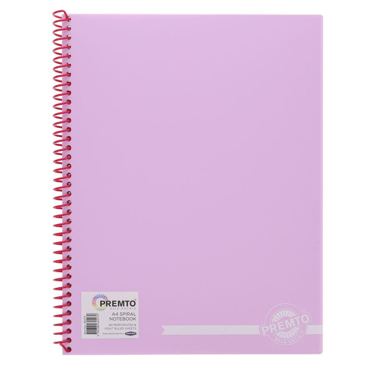 Premto Pastel A4 Spiral Notebook PP - 160 Pages - Wild Orchid | Stationery Shop UK