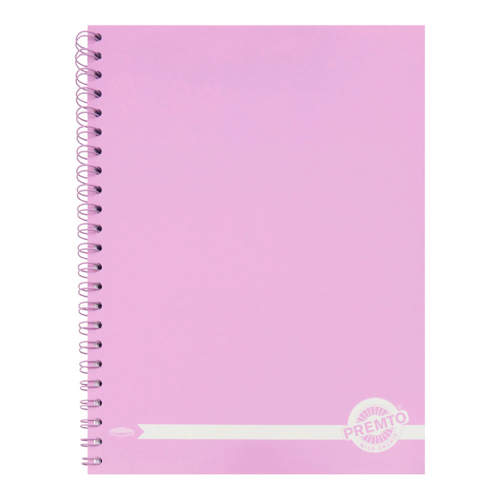 Premto Pastel A4 Wiro Notebook - 200 Pages - Wild Orchid | Stationery Shop UK
