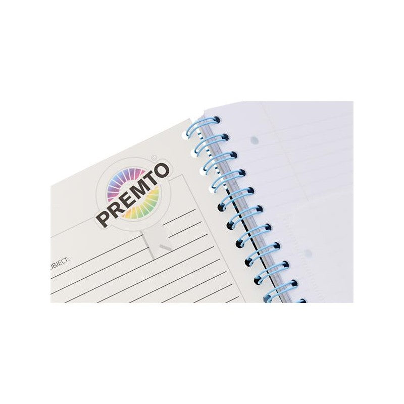 Premto Pastel A4 Wiro Project Book - 5 Subjects - 200 Pages - Cornflower Blue | Stationery Shop UK