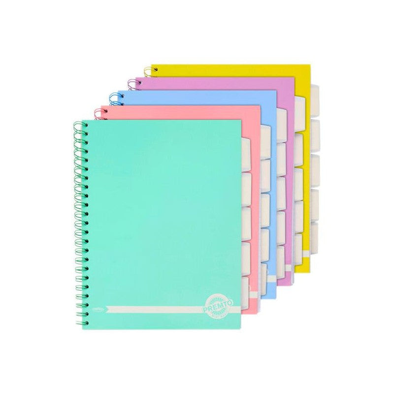 Premto Pastel A4 Wiro Project Book - 5 Subjects - 200 Pages - Cornflower Blue | Stationery Shop UK