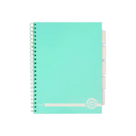 Premto Pastel A4 Wiro Project Book - 5 Subjects - 200 Pages - Mint Magic | Stationery Shop UK