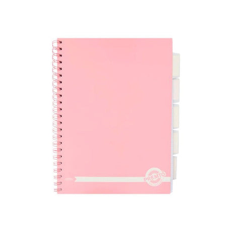 Premto Pastel A4 Wiro Project Book - 5 Subjects - 200 Pages - Pink Sherbet | Stationery Shop UK