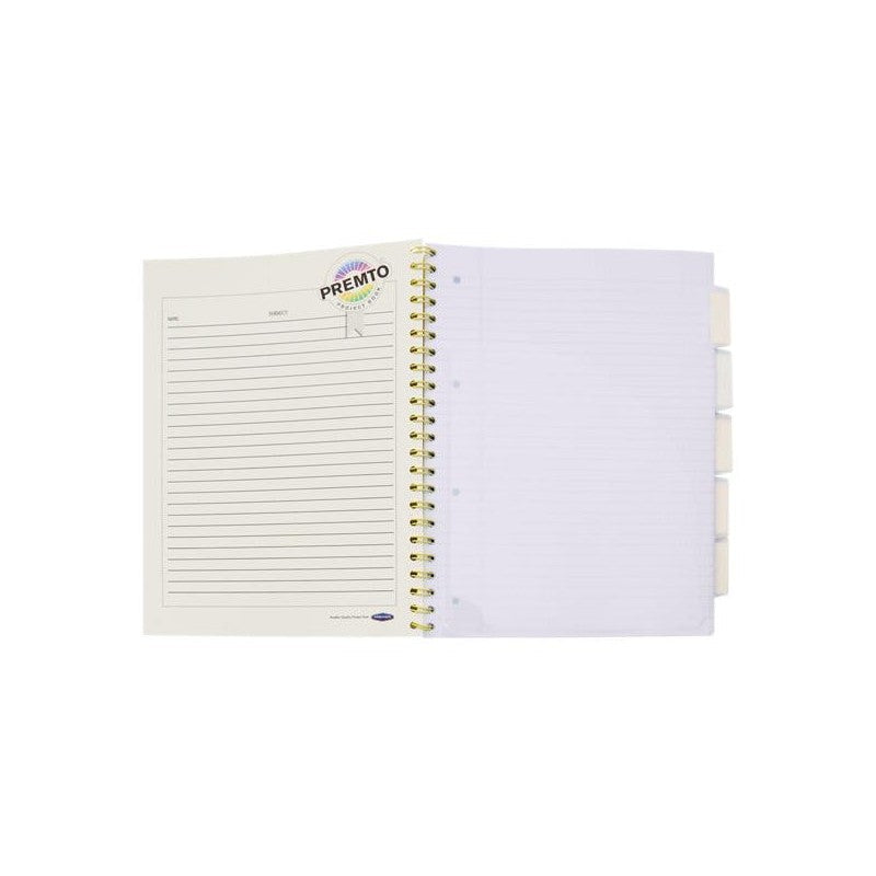 Premto Pastel A4 Wiro Project Book - 5 Subjects - 200 Pages - Primrose Yellow | Stationery Shop UK