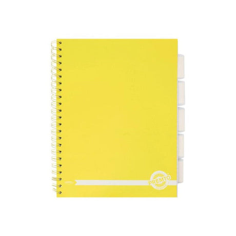 Premto Pastel A4 Wiro Project Book - 5 Subjects - 200 Pages - Primrose Yellow | Stationery Shop UK