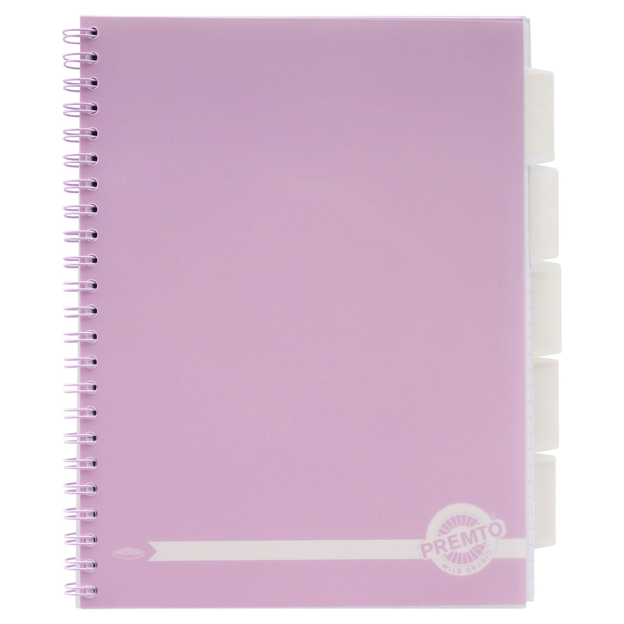 Premto Pastel A4 Wiro Project Book - 5 Subjects - 250 Pages - Wild Orchid | Stationery Shop UK