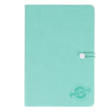 Premto Pastel A5 PU Leather Hardcover Notebook with Elastic Closure - 192 Pages - Mint Magic Green | Stationery Shop UK