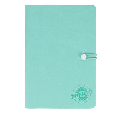Premto Pastel A5 PU Leather Hardcover Notebook with Elastic Closure - 192 Pages - Mint Magic Green | Stationery Shop UK