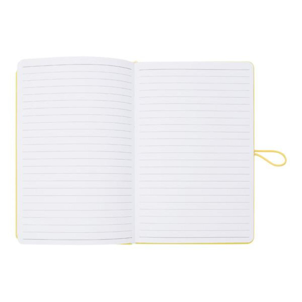 Premto Pastel A5 PU Leather Hardcover Notebook with Elastic Closure - 192 Pages - Primrose Yellow | Stationery Shop UK