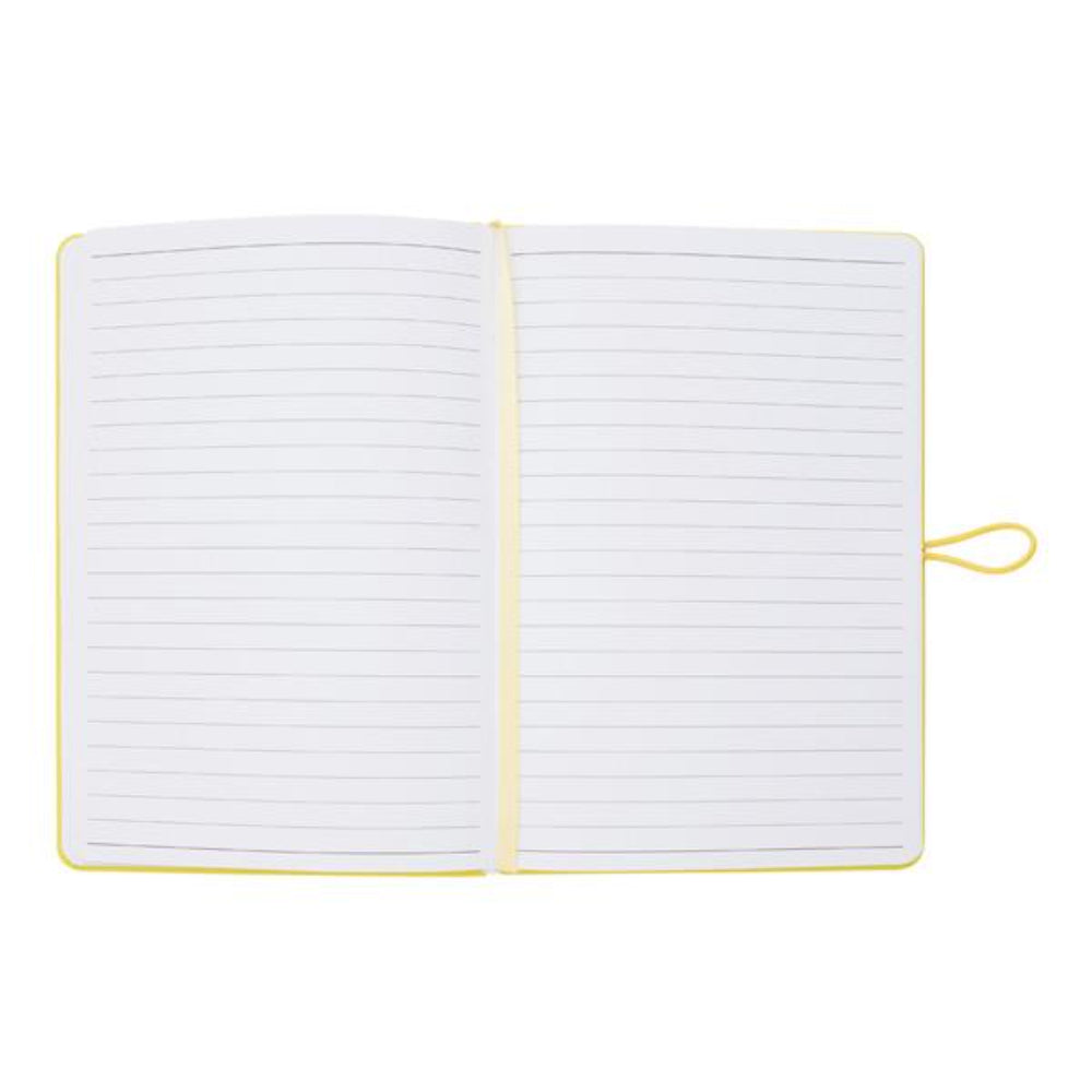 Premto Pastel A5 PU Leather Hardcover Notebook with Elastic Closure - 192 Pages - Primrose Yellow | Stationery Shop UK