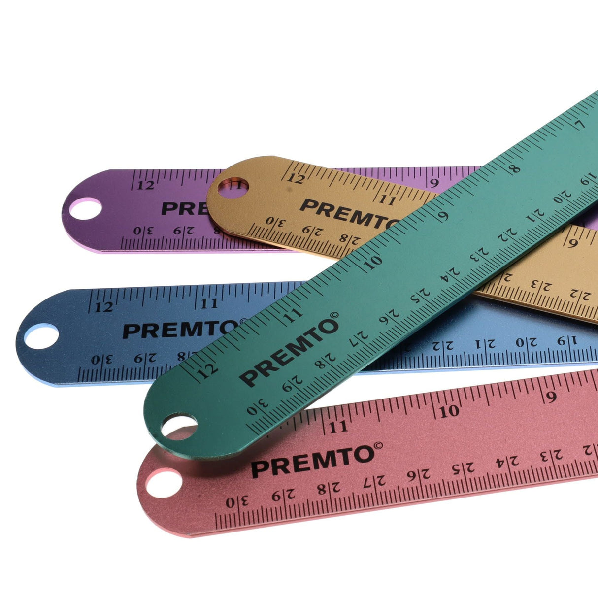Premto Pastel Aluminium Ruler 30cm - Papaya-Rulers-Premto | Buy Online at Stationery Shop