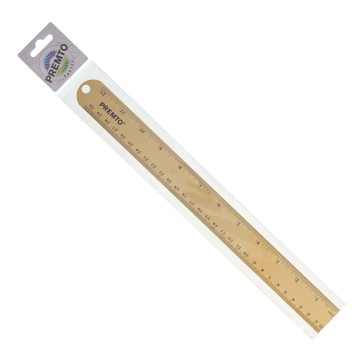 Premto Pastel Aluminium Ruler 30cm - Papaya-Rulers-Premto | Buy Online at Stationery Shop