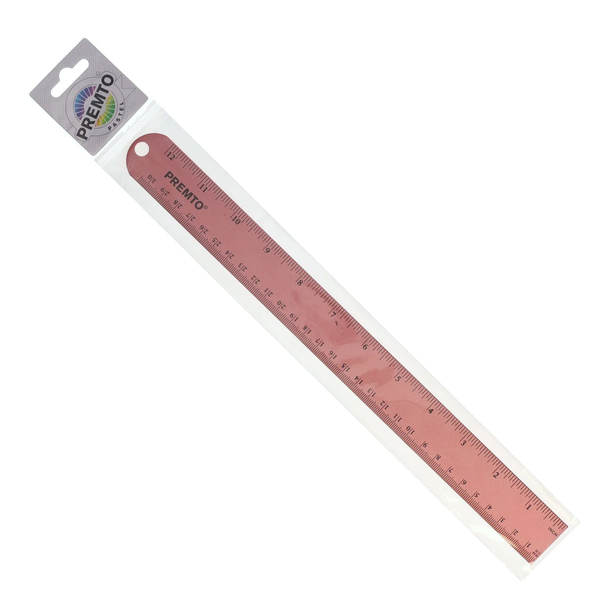 Premto Pastel Aluminium Ruler 30cm - Pink Sherbet-Rulers-Premto | Buy Online at Stationery Shop