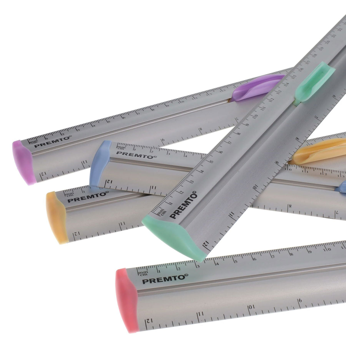 Premto Pastel Aluminum Ruler With Grip 30cm - Mint Magic-Rulers-Premto | Buy Online at Stationery Shop