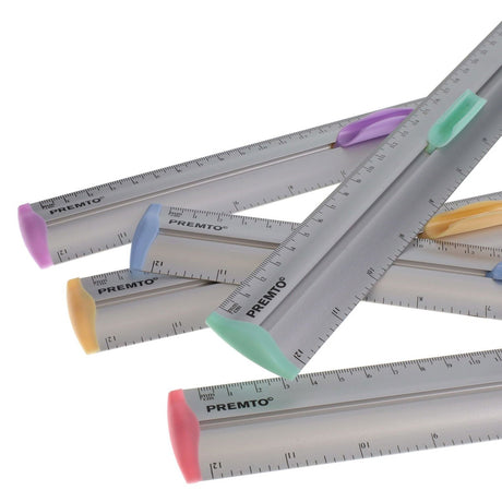 Premto Pastel Aluminum Ruler With Grip 30cm - Pink Sherbet