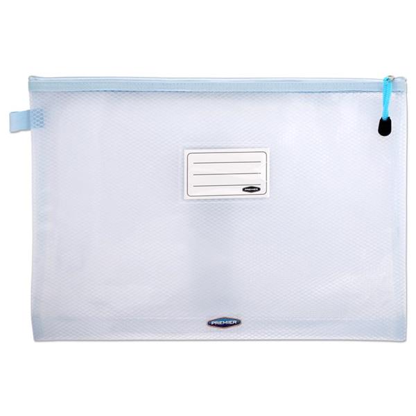 Premto Pastel B4+ Ultramesh Expanding Wallet with Zip - Cornflower Blue | Stationery Shop UK