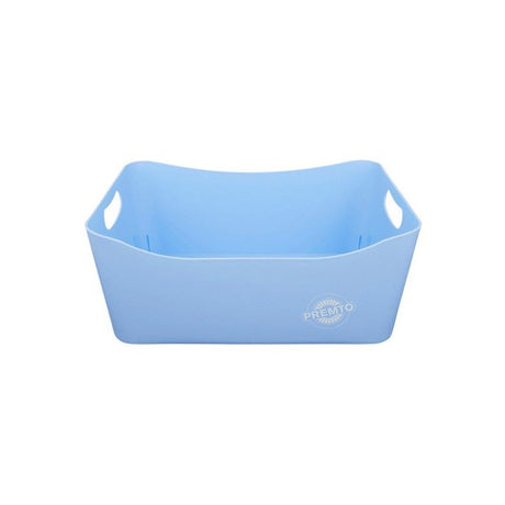 Premto Pastel Large Storage Basket - 340x225x140mm - Cornflower Blue-Storage Boxes & Baskets-Premto|StationeryShop.co.uk