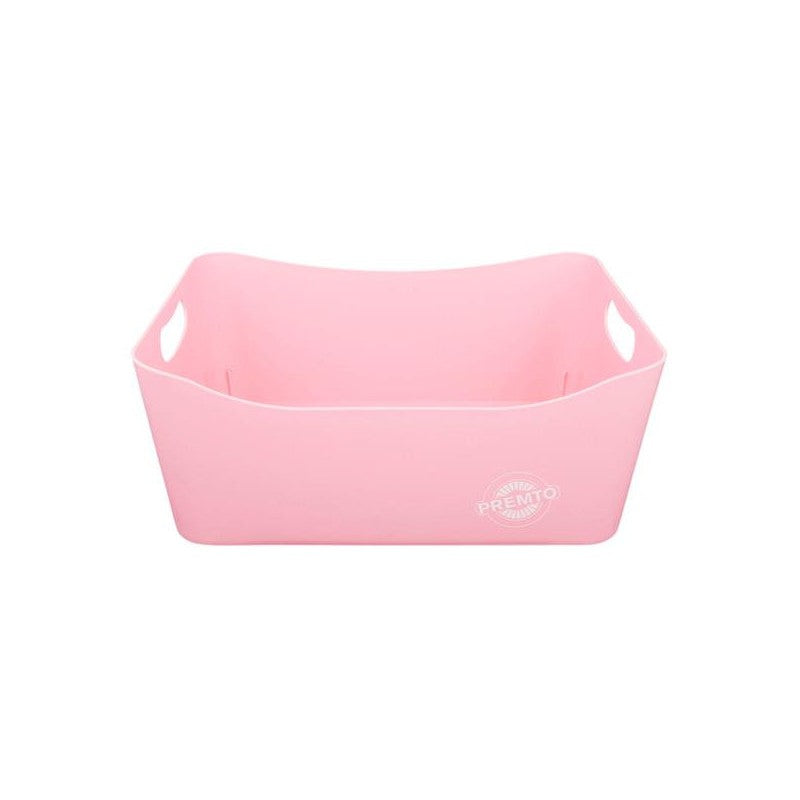 Premto Pastel Large Storage Basket - 340x225x140mm - Pink Sherbet | Stationery Shop UK