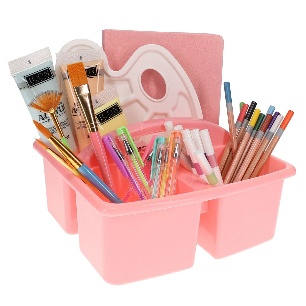 Premto Pastel Storage Caddy - 235x225x130mm - Pink Sherbet | Stationery Shop UK