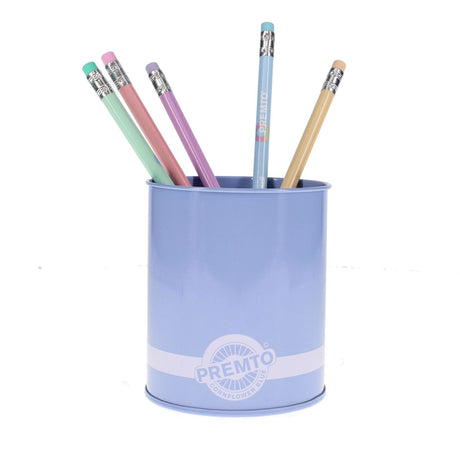 Premto Pastel Tin Pencil Pot - Cornflower Blue | Stationery Shop UK