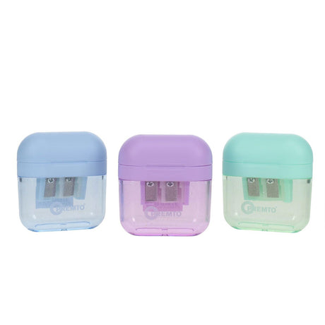 Premto Pastel Twin Hole Sharpener - Square - Wild Orchid