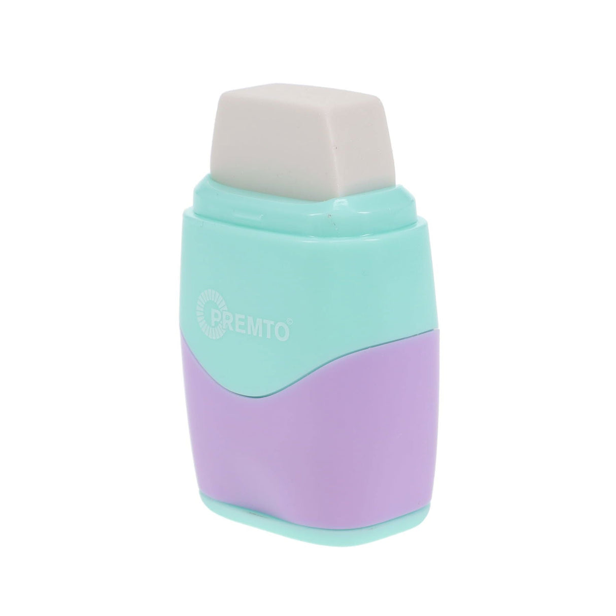 Premto Pastel Twin Hole Sharpener with Eraser - Mint Magic and Wild Orchid | Stationery Shop UK