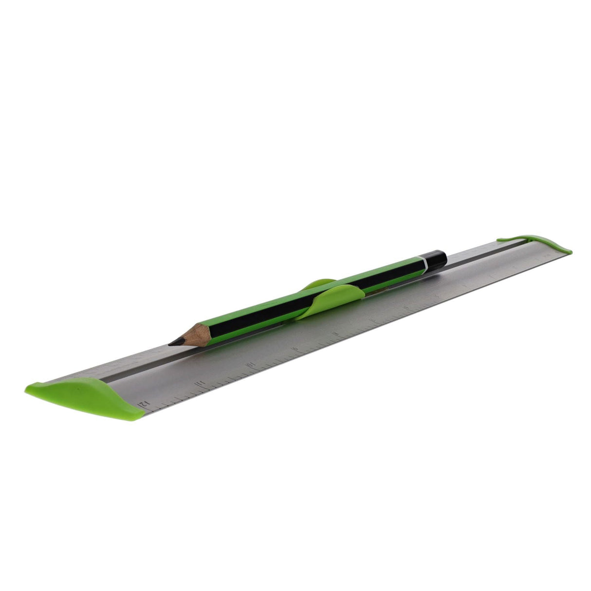 Premto S1 Aluminum Ruler With Grip 30cm - Caterpillar Green-Rulers-Premto|StationeryShop.co.uk