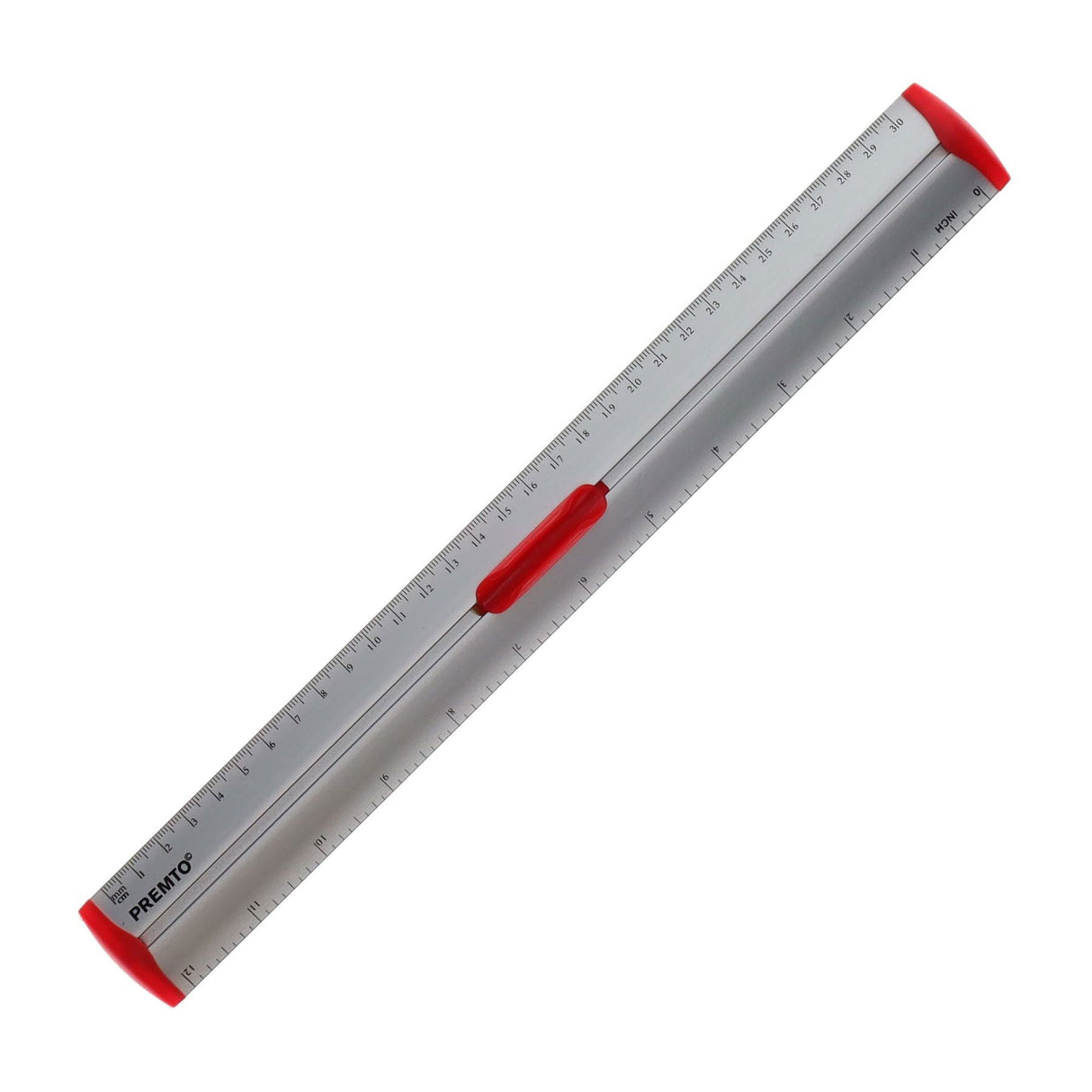 Premto S1 Aluminum Ruler With Grip 30cm - Ketchup Red | Stationery Shop UK