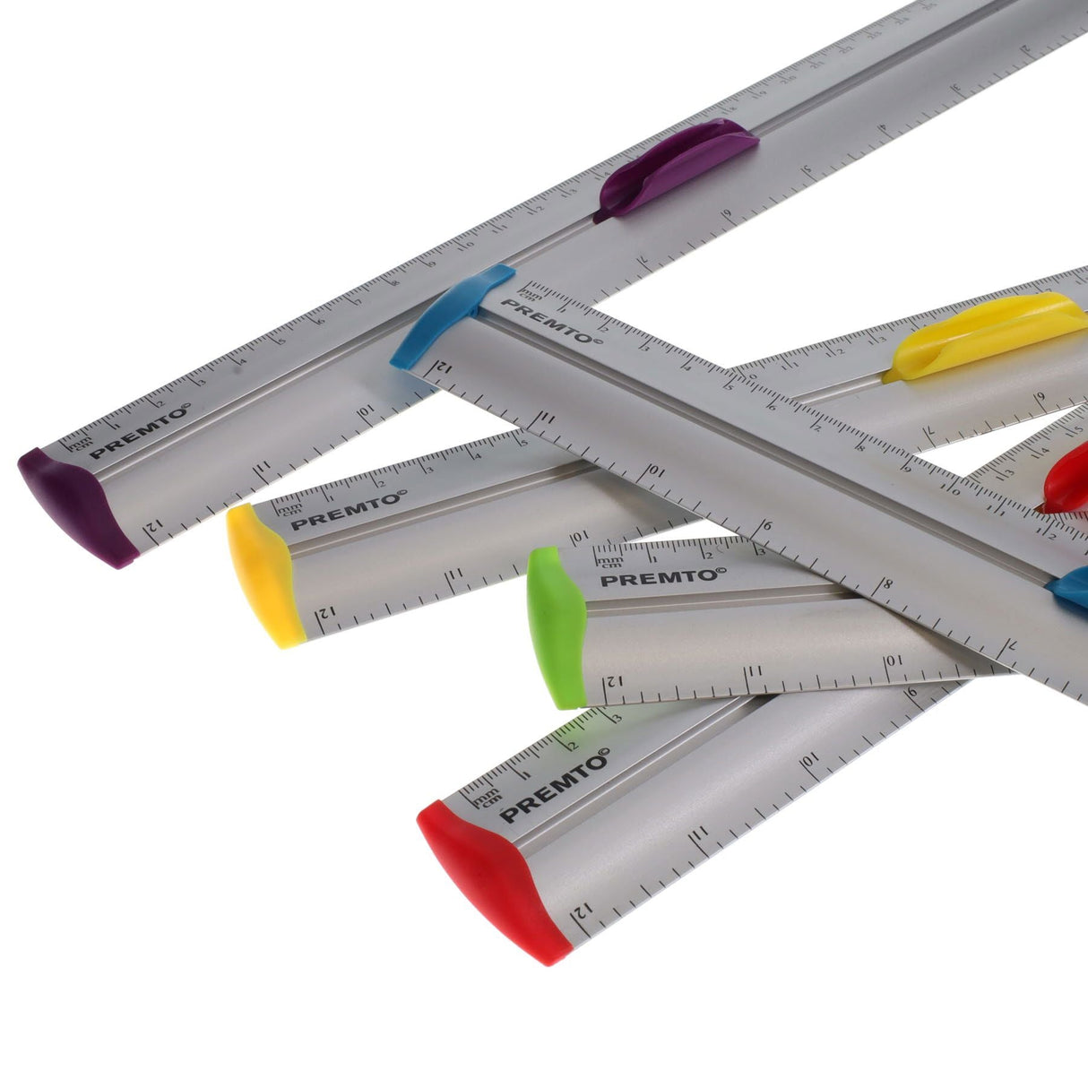 Premto S1 Aluminum Ruler With Grip 30cm - Ketchup Red-Rulers-Premto|StationeryShop.co.uk