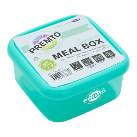 Premto Square BPA Free Meal Box - Microwave Safe - Pastel - Mint Magic Green-Lunch Boxes-Premto|StationeryShop.co.uk