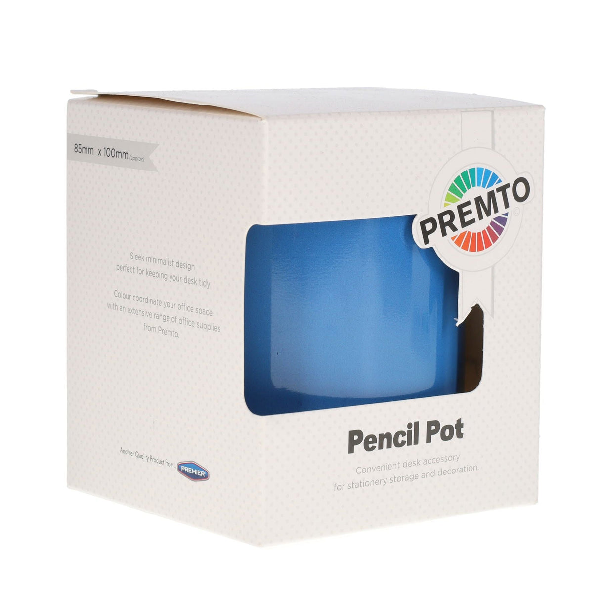 Premto Tin Pencil Pot - Printer Blue-Desk Tidy-Premto | Buy Online at Stationery Shop