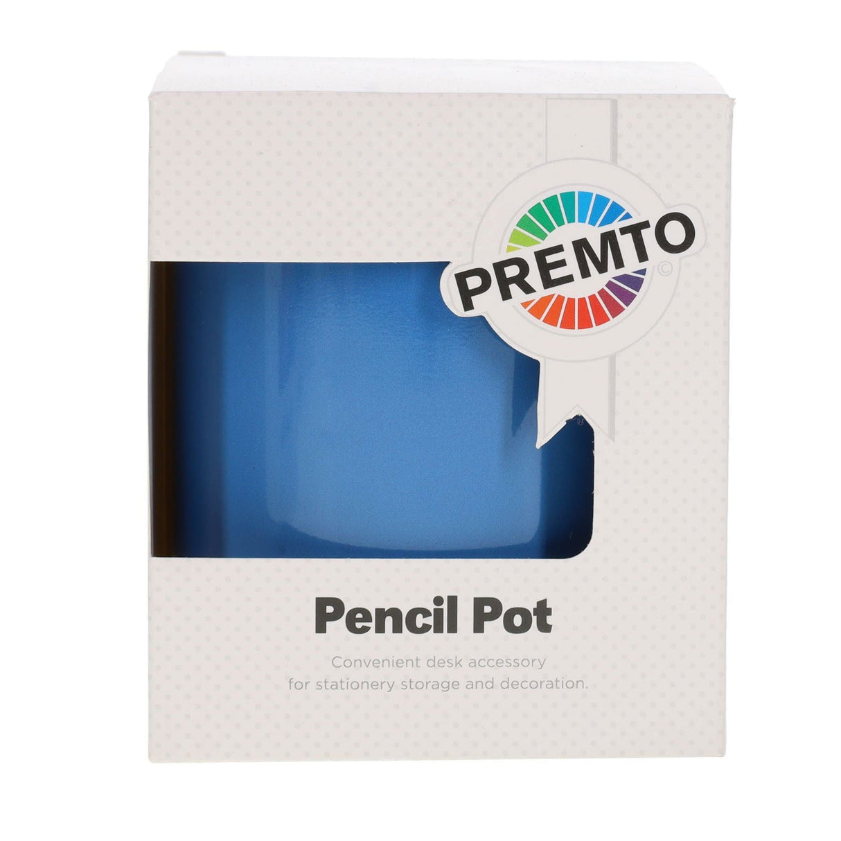 Premto Tin Pencil Pot - Printer Blue | Stationery Shop UK