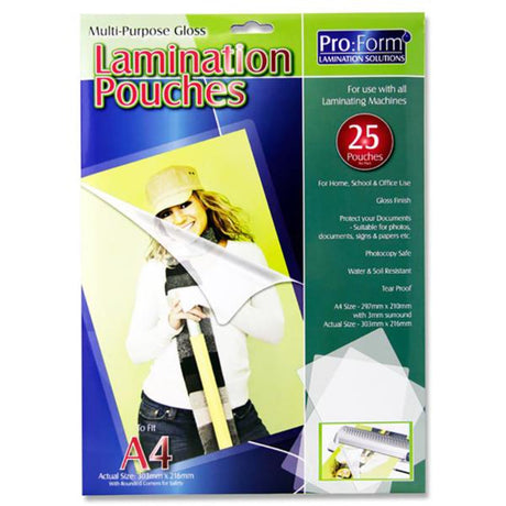 Pro:Form A4 Laminating Pouches - Pack of 25 | Stationery Shop UK