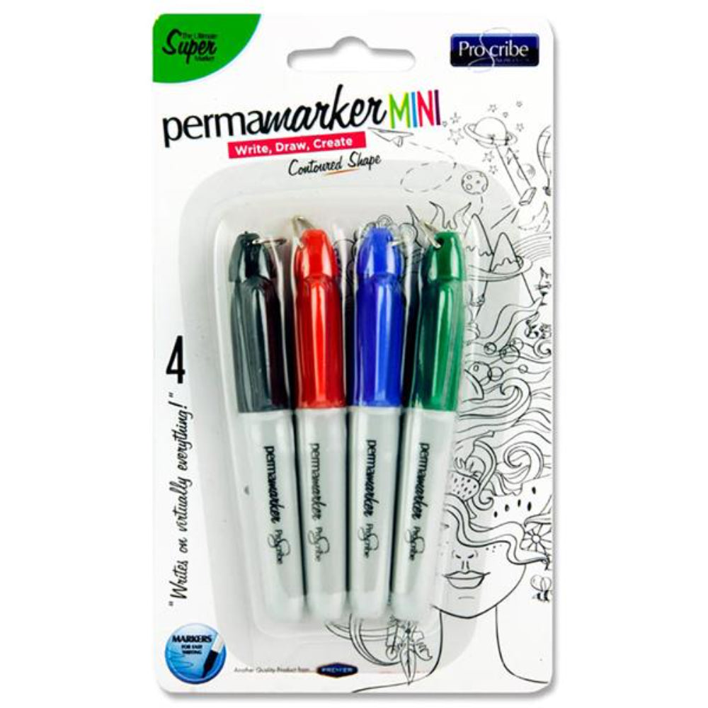 Pro:Scibe Mini Permanent Markers - Pack of 4 | Stationery Shop UK