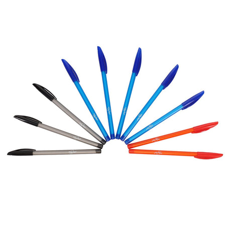 Pro:Scribe Ballpoint Pen - Assorted Colours - Pack of 10