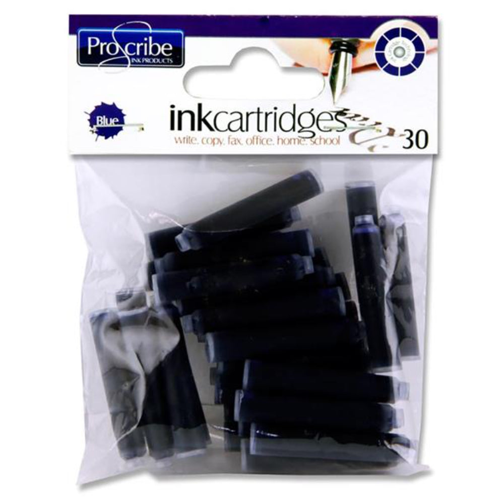 Pro:Scribe Colour Cartridge - Blue Ink - Pack of 30-Fountain Pens-Pro:Scribe|StationeryShop.co.uk
