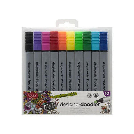 Pro:Scribe Design Doodler Watercolour Markers - Pack of 10-Markers-Pro:Scribe|StationeryShop.co.uk