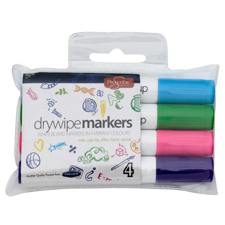 Pro:Scribe Dry Wipe Whiteboard Markers - Pack of 4 | Stationery Shop UK