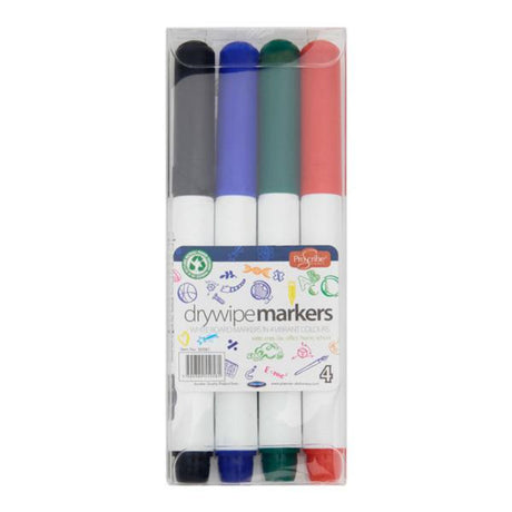 Pro:Scribe Dry Wipe Whiteboard Markers Thin - Pack of 4 | Stationery Shop UK