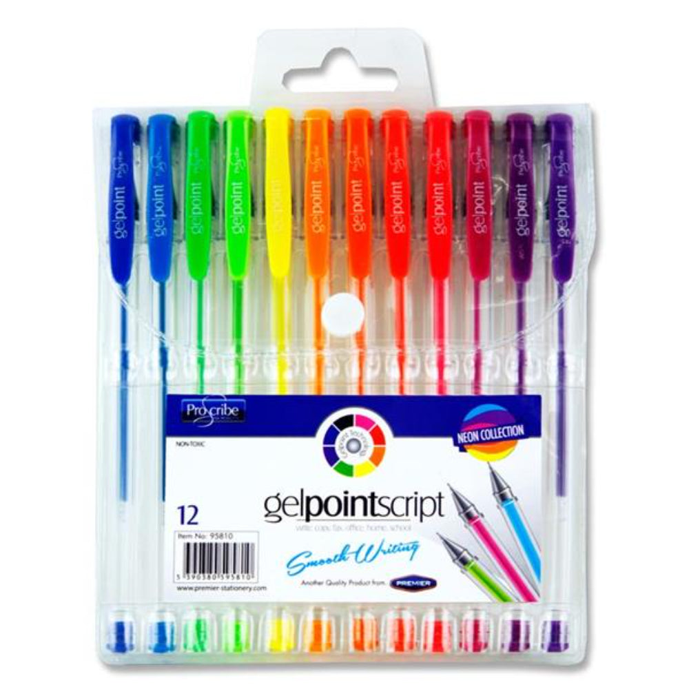 Pro:Scribe Gelpoint Script Gel Pens - Pack of 12-Gel Pens-Pro:Scribe | Buy Online at Stationery Shop