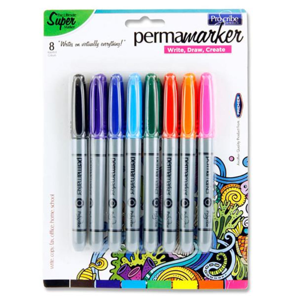Pro:Scribe Permamarkers - Pack of 8 | Stationery Shop UK