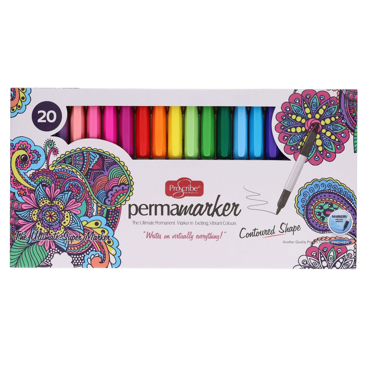 Pro:Scribe Permanent Markers - Pack of 20 | Stationery Shop UK