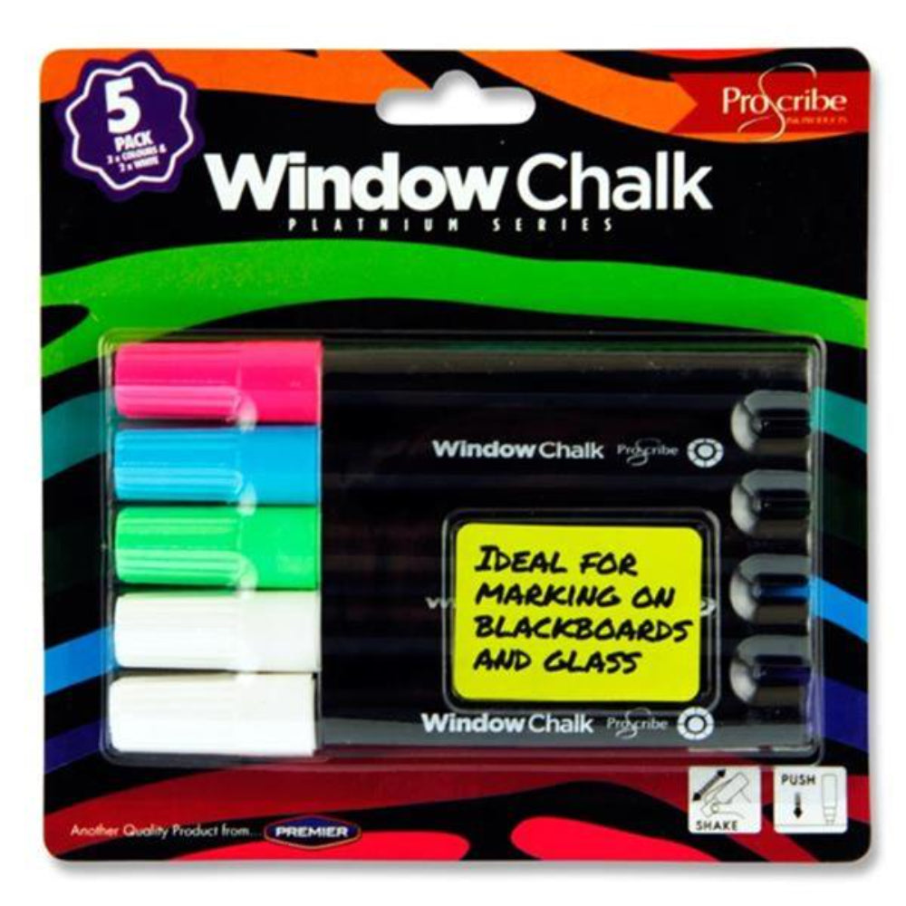 Pro:Scribe Window Chalk Markers - Pack of 5 | Stationery Shop UK