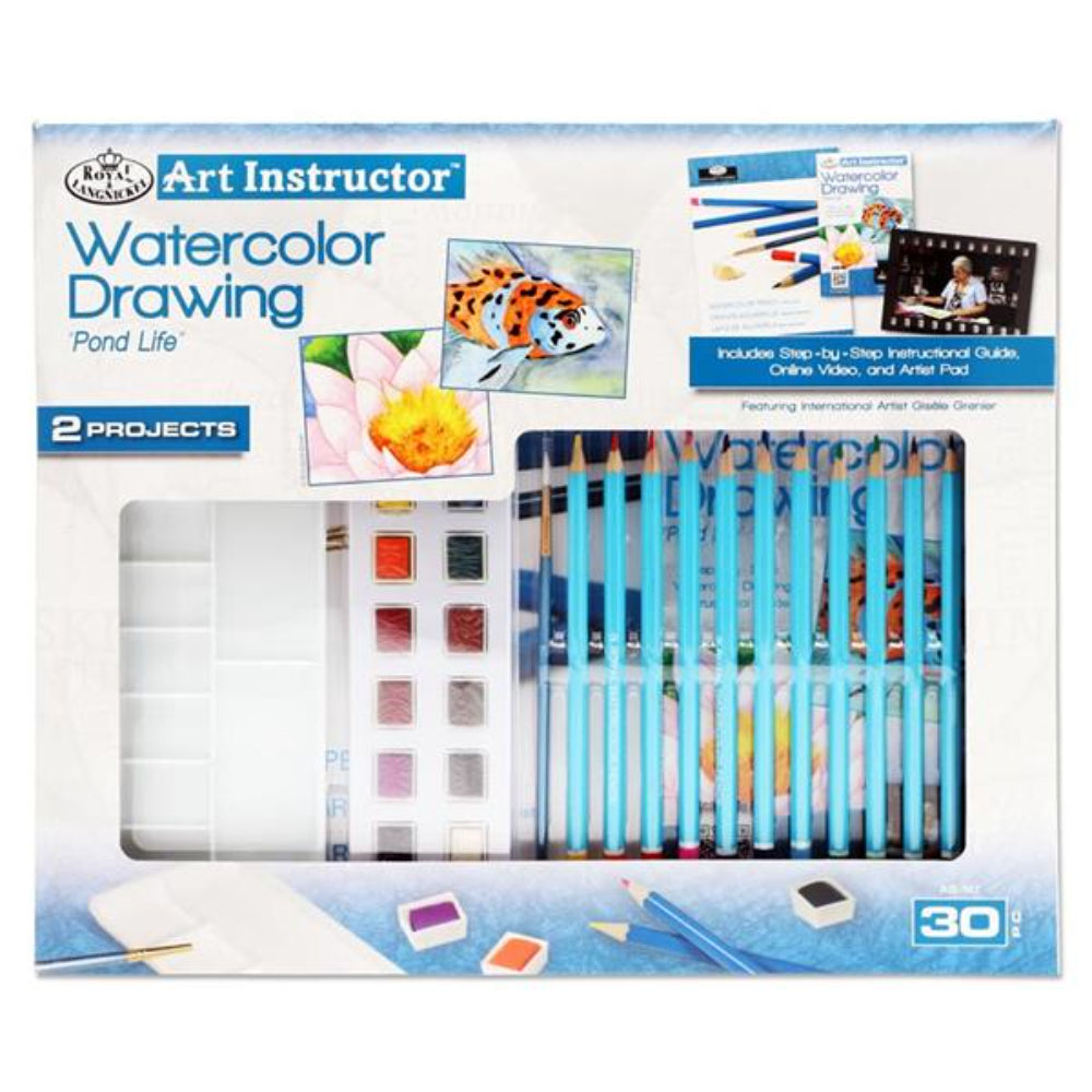 Royal & Langnickel Art Instructor 2 Project Art Set - Watercolour Drawing- 30 Pieces-Artist Sets-Royal & Langnickel|StationeryShop.co.uk