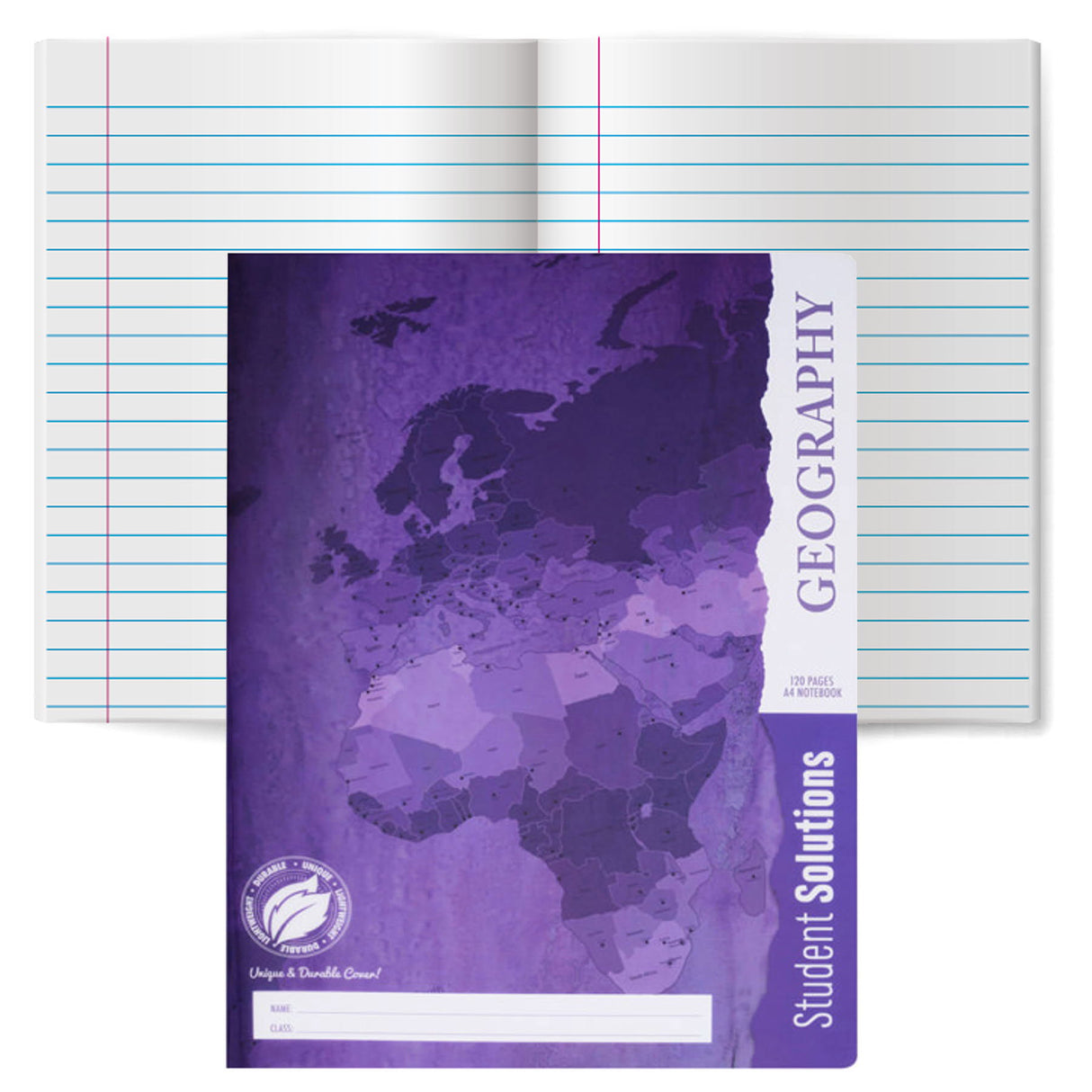 Student Solutions A4 Durable Cover Subject Notebook - 120 Pages - Geography