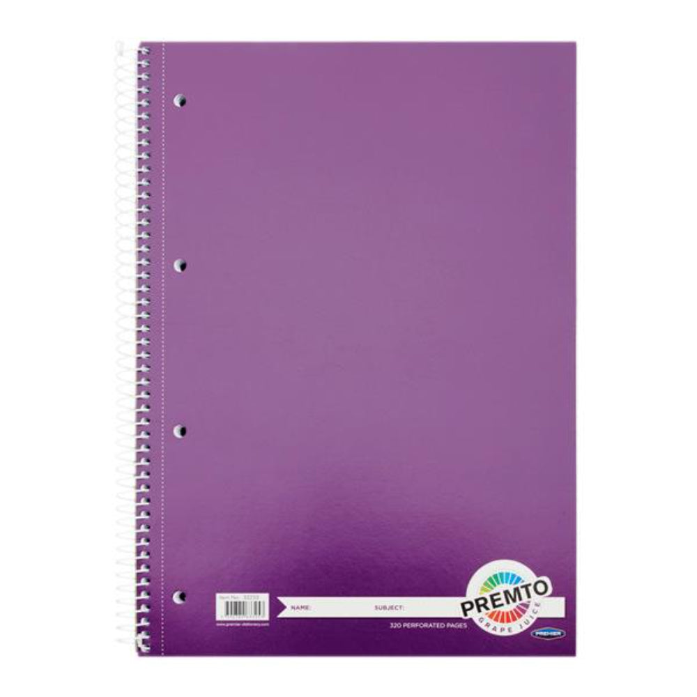 Premto A4 Spiral Notebook - 320 Pages - Grape Juice Purple