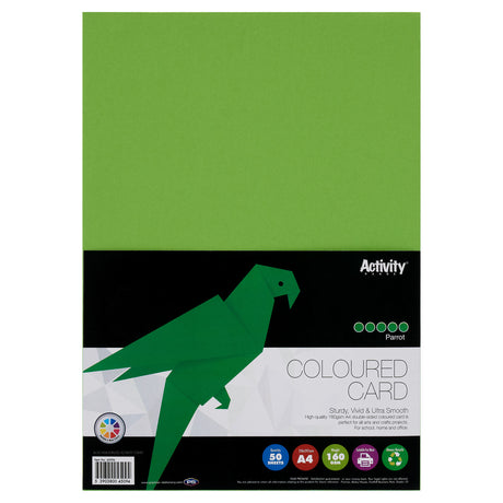 Premier Activity A4 Card - 160 gsm - Parrot Green - 50 Sheets