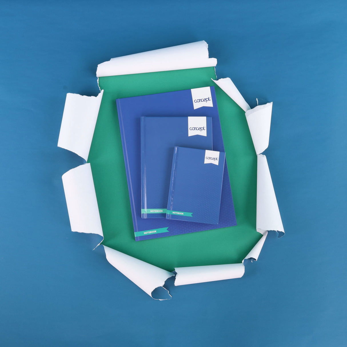 Concept A6 Hardcover Notebook - 160 Pages - Blue