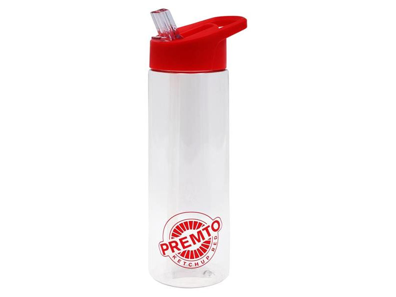 Premto 700ml Tritan Bottle - Clear - Ketchup Red